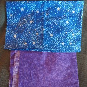 NWOT fabric bundle blue/silver/white stars & purple